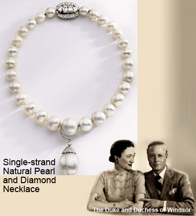 Duchess of Windsor natural pearl necklace